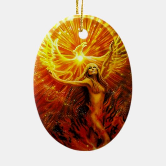 Phoenix Rising Ornament van Lisa Iris (Achterkant)