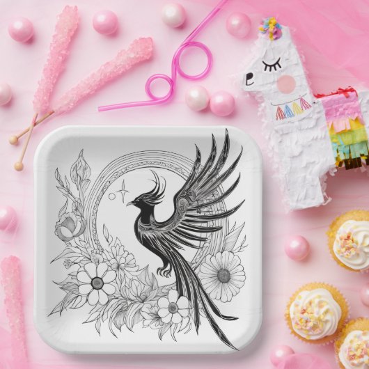 Phoenix Rising Papieren Bordje (Feest)