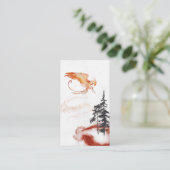 *~* Phoenix Rising Pine Trees Oranje Burgundy Red Visitekaartje (Staand voorkant)