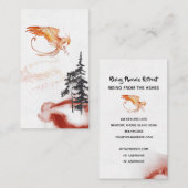 *~* Phoenix Rising Pine Trees Oranje Burgundy Red Visitekaartje (Voorkant / Achterkant)