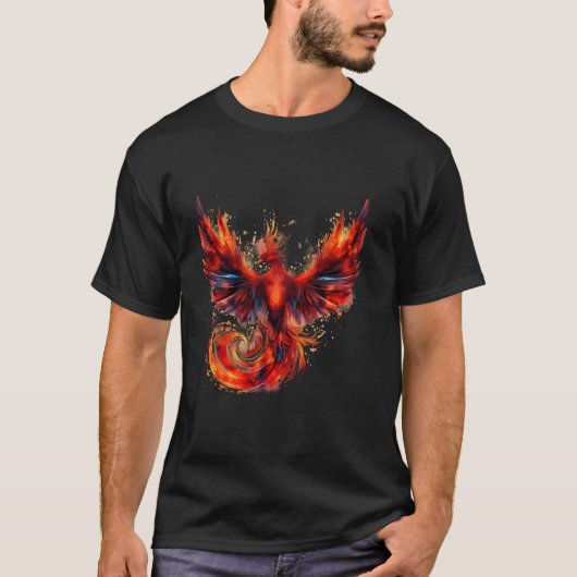 Phoenix Rising Reborn Mythical Bird Verjonging P T-shirt (Voorkant)
