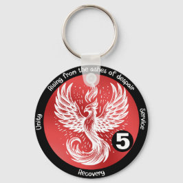 Phoenix Rising Recovery Mijlpaal A, NA, Al-Anon Sleutelhanger