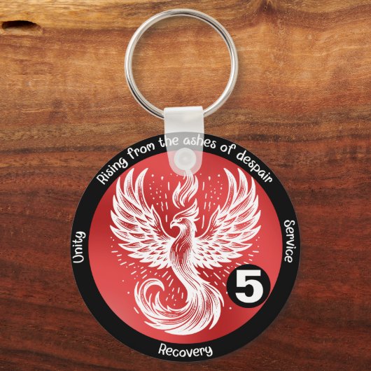 Phoenix Rising Recovery Mijlpaal A, NA, Al-Anon Sleutelhanger (Voorkant)