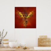 Phoenix Rising - rode hemel Poster (Keuken)