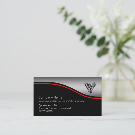 Phoenix Rising, rode streep, Afspraakkaart Visitekaartje (Staand voorkant)
