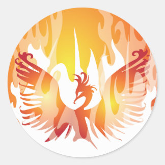 Phoenix Rising Ronde Sticker