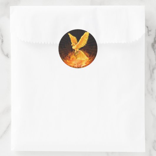Phoenix Rising Ronde Sticker (Tas)