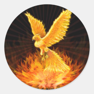 Phoenix Rising Ronde Sticker