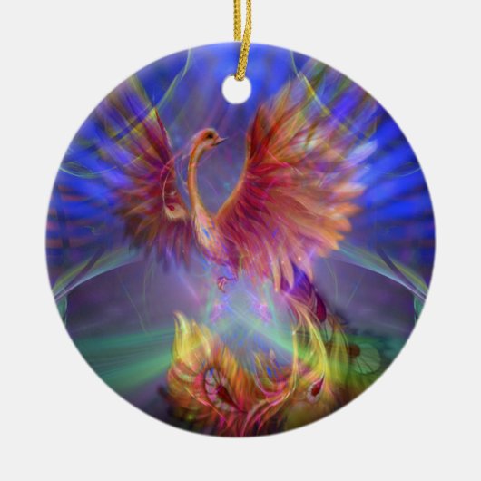 Phoenix Rising Round Ornament (Voorkant)