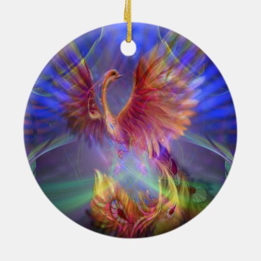 Phoenix Rising Round Ornament (Achterkant)