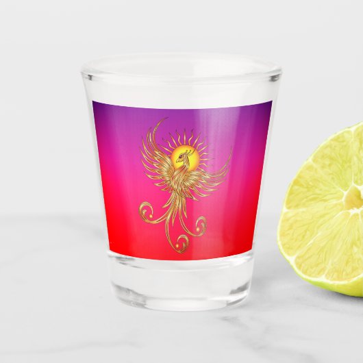 Phoenix Rising Shot Glas (Voorkant)