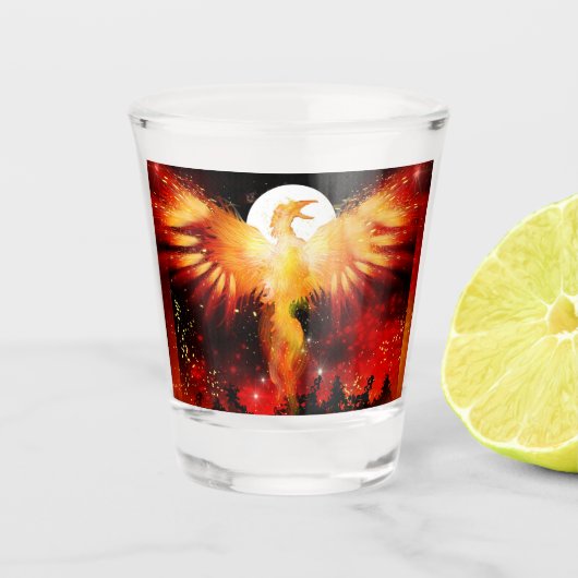 Phoenix Rising Shot Glass Glas (Voorkant)