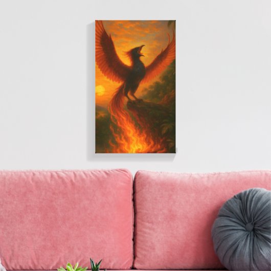 Phoenix Rising — Signature Acrylic | Orrin Studios Canvas Afdruk (Insitu (Woonkamer))