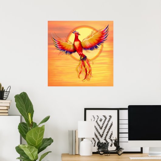 Phoenix Rising - Square Poster (Thuiskantoor)