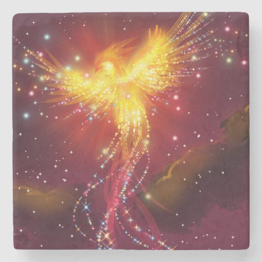 Phoenix Rising Stenen Onderzetter (Voorkant)