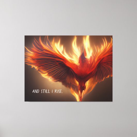 Phoenix Rising Support Inspirerende kracht Canvas Afdruk (Voorkant)
