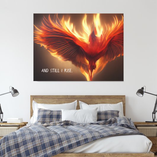 Phoenix Rising Support Inspirerende kracht Canvas Afdruk (Insitu (Slaapkamer))