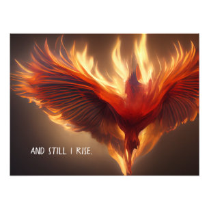 Phoenix Rising Support Inspirerende kracht Foto Afdruk