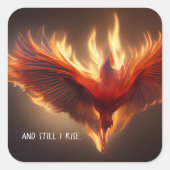 Phoenix Rising Support Inspirerende kracht Vierkante Sticker (Voorkant)