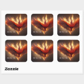 Phoenix Rising Support Inspirerende kracht Vierkante Sticker (Vel)