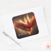 Phoenix Rising Support Inspirerende kracht Vierkante Sticker (Envelop)