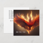 Phoenix Rising Support Inspirerende Sterkte Kaart (Voorkant / Achterkant)