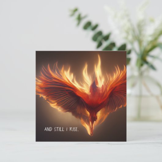 Phoenix Rising Support Inspirerende Sterkte Kaart (Staand voorkant)