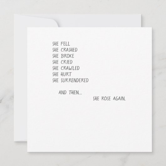 Phoenix Rising Support Inspirerende Sterkte Kaart (Achterkant)