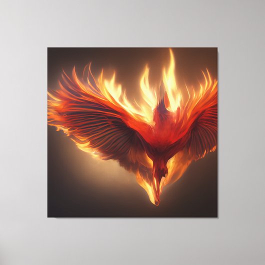 Phoenix Rising Support Inspirerende Sterkte Kaart Canvas Afdruk (Voorkant)