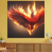 Phoenix Rising Support Inspirerende Sterkte Kaart Canvas Afdruk (Insitu (Woonkamer))