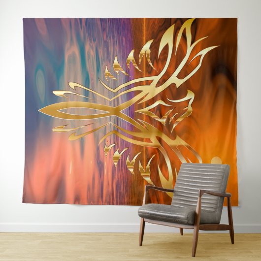 Phoenix Rising Tapestry Wandkleed (In Situ (horizontaal))