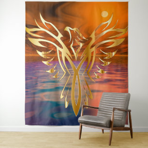 Phoenix Rising Tapestry Wandkleed