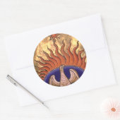 Phoenix Rising van de Ashes Ronde Sticker (Envelop)
