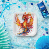 Phoenix Rising van de Fantasy-Waterverf Papieren Bordje (Feest)
