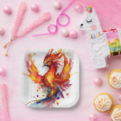 Phoenix Rising van de Fantasy-Waterverf Papieren Bordje (Feest)