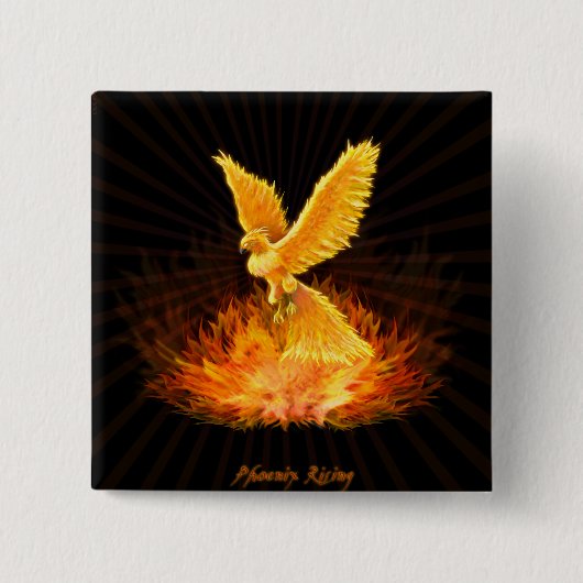 Phoenix Rising Vierkante Button 5,1 Cm (Voorkant)