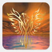 Phoenix Rising Vierkante Sticker (Voorkant)