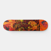 Phoenix Rising Vuurkunst met Explosieve Verf Vlam Persoonlijk Skateboard (Horizontaal)