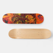 Phoenix Rising Vuurkunst met Explosieve Verf Vlam Persoonlijk Skateboard (Horizontaal)