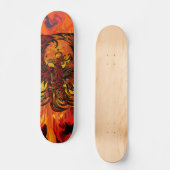 Phoenix Rising Vuurkunst met Explosieve Verf Vlam Persoonlijk Skateboard (Voorkant)