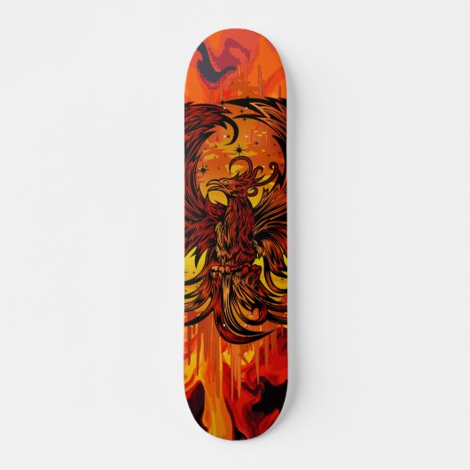 Phoenix Rising Vuurkunst met Explosieve Verf Vlam Persoonlijk Skateboard (Voorkant)