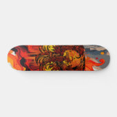 Phoenix Rising Vuurkunst met Gritty Paint Spetters Persoonlijk Skateboard (Horizontaal)