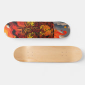 Phoenix Rising Vuurkunst met Gritty Paint Spetters Persoonlijk Skateboard (Horizontaal)
