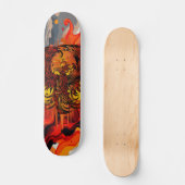 Phoenix Rising Vuurkunst met Gritty Paint Spetters Persoonlijk Skateboard (Voorkant)