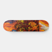Phoenix Rising Vuurkunst met Vlammende Vlam Schild Persoonlijk Skateboard (Horizontaal)