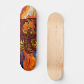 Phoenix Rising Vuurkunst met Vlammende Vlam Schild Persoonlijk Skateboard (Voorkant)