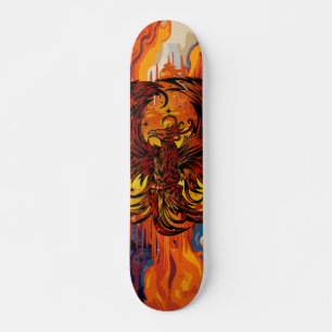 Phoenix Rising Vuurkunst met Vlammende Vlam Schild Persoonlijk Skateboard
