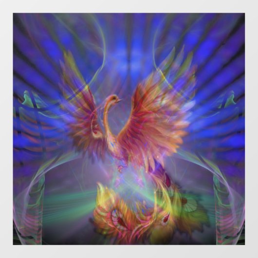 Phoenix Rising Window Cling Raamsticker (Vel)