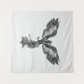 Phoenix Rising - zwart en wit Wandkleed (Voorkant (horizontaal))