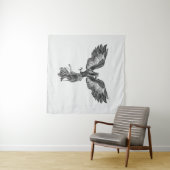 Phoenix Rising - zwart en wit Wandkleed (In Situ (horizontaal))